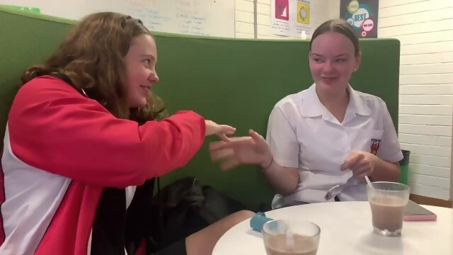 Two girls play lesbian teen 